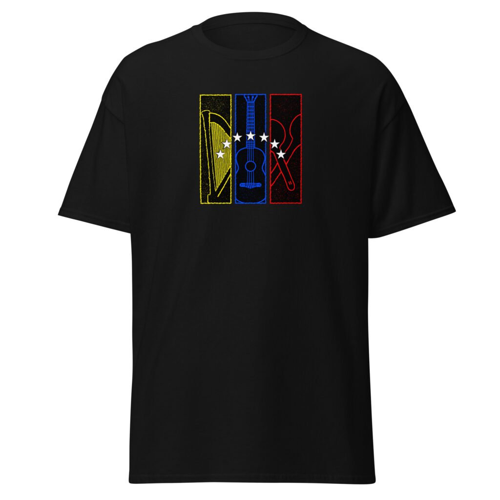 Camiseta clásica unisex ARPA CUATRO Y MARACA