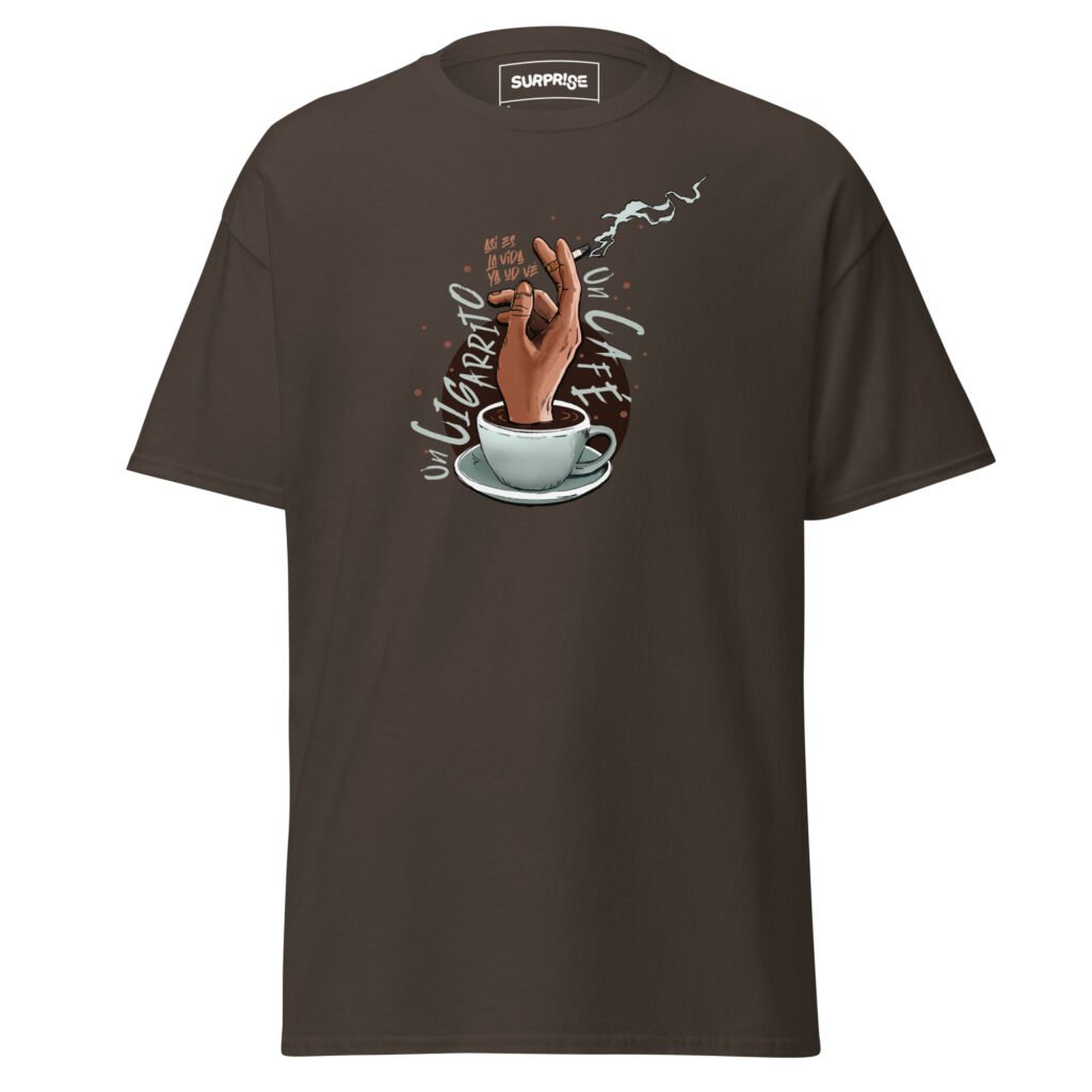 Camiseta clásica unisex (UN CIGARRITO Y UN CAFÉ)