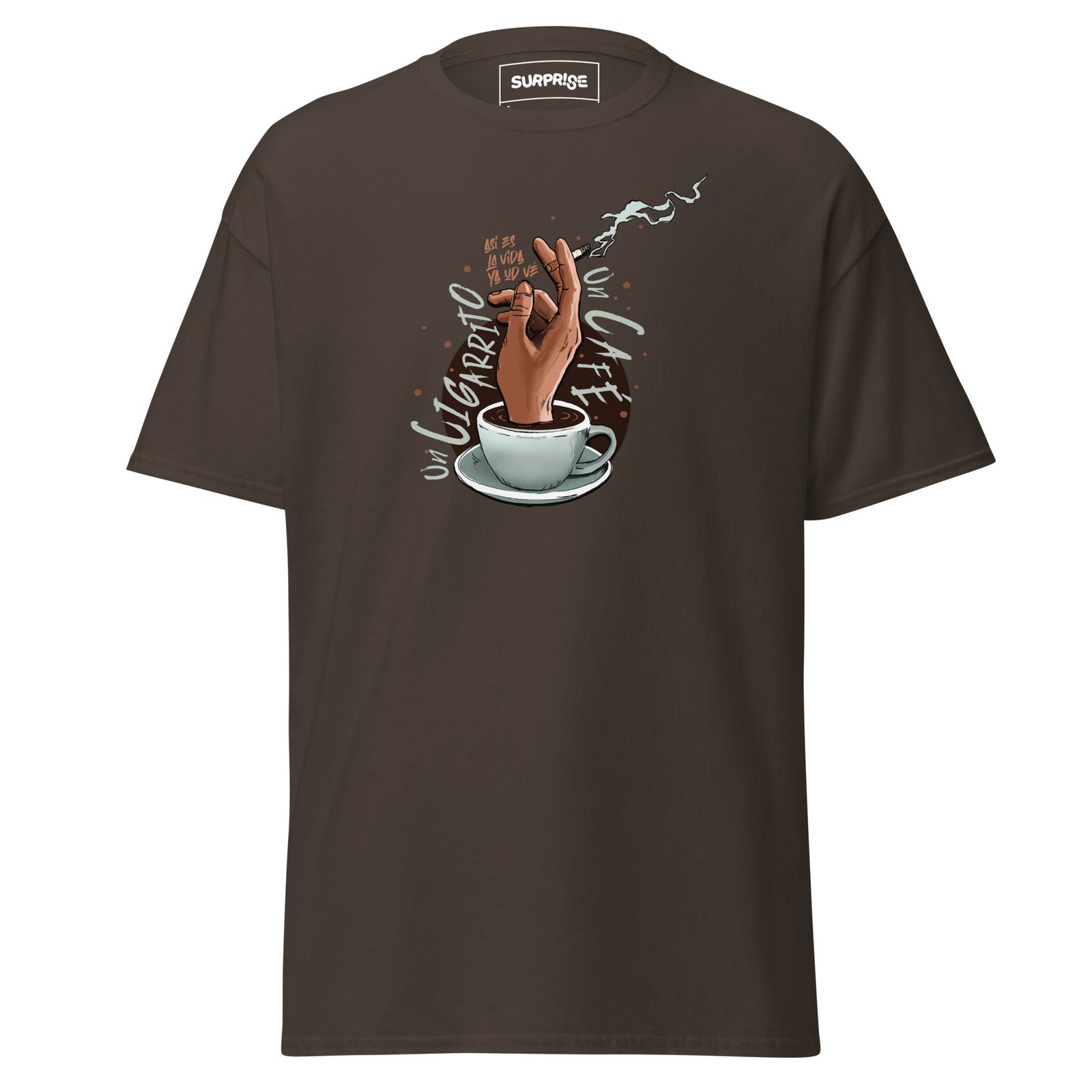 Camiseta clásica unisex (UN CIGARRITO Y UN CAFÉ)