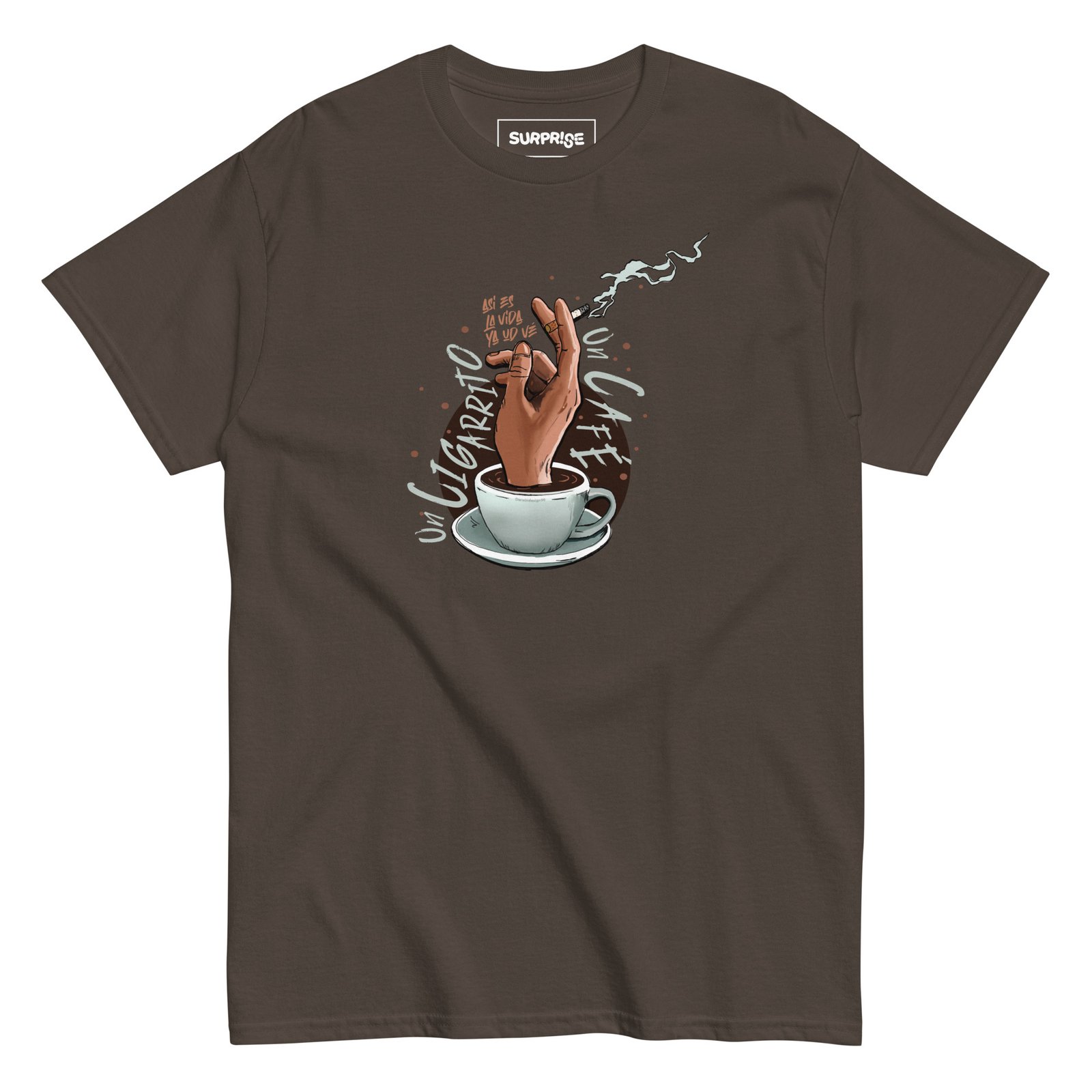 Camiseta clásica unisex (UN CIGARRITO Y UN CAFÉ) - Imagen 6
