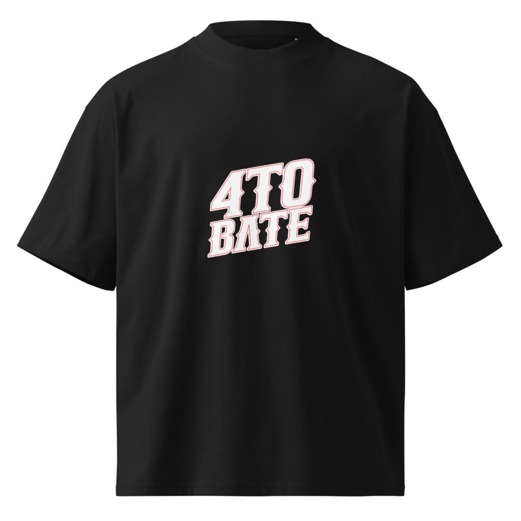 Camiseta oversize orgánica de cuello alto unisex (4TO BATE)