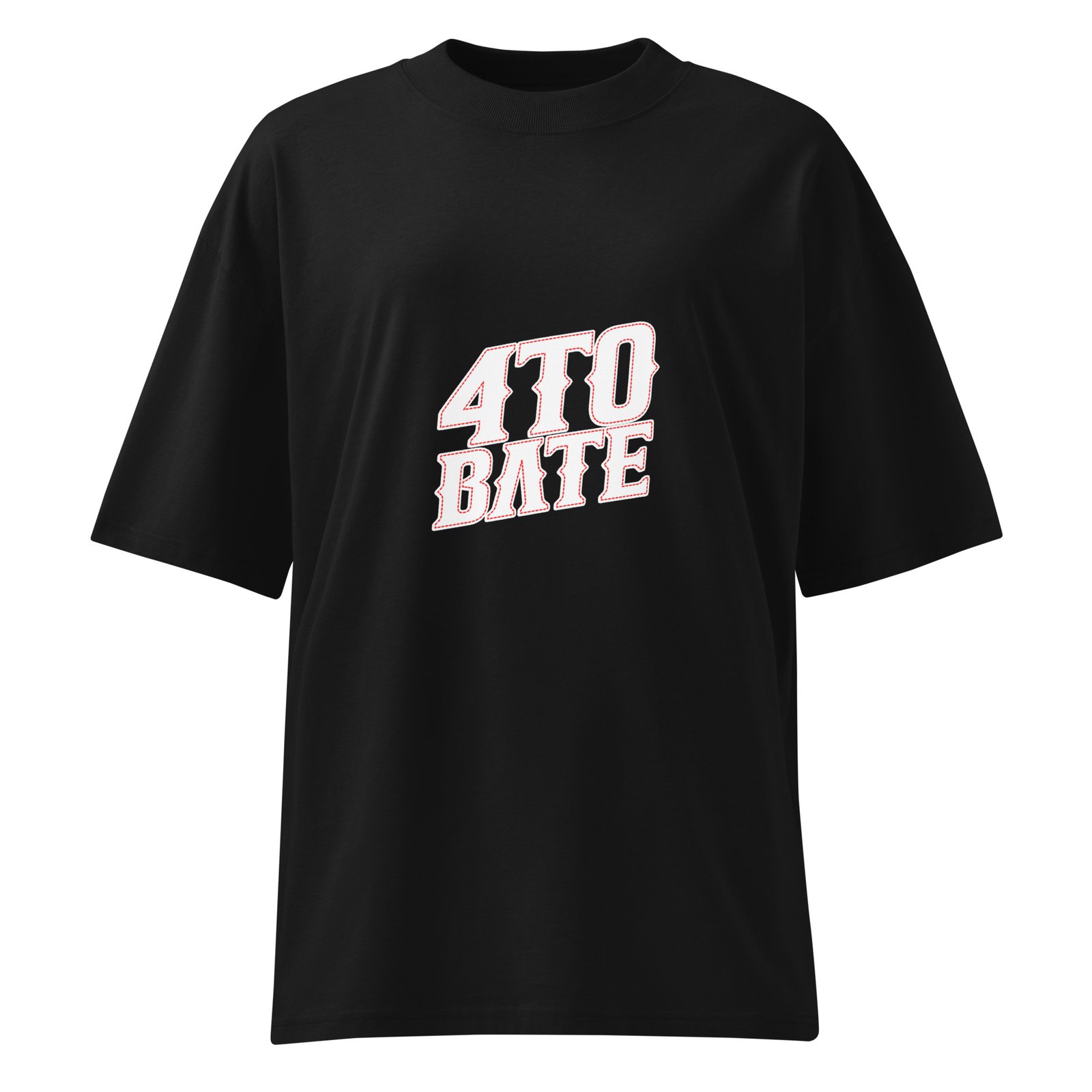 Camiseta oversize orgánica de cuello alto unisex (4TO BATE) - Imagen 5