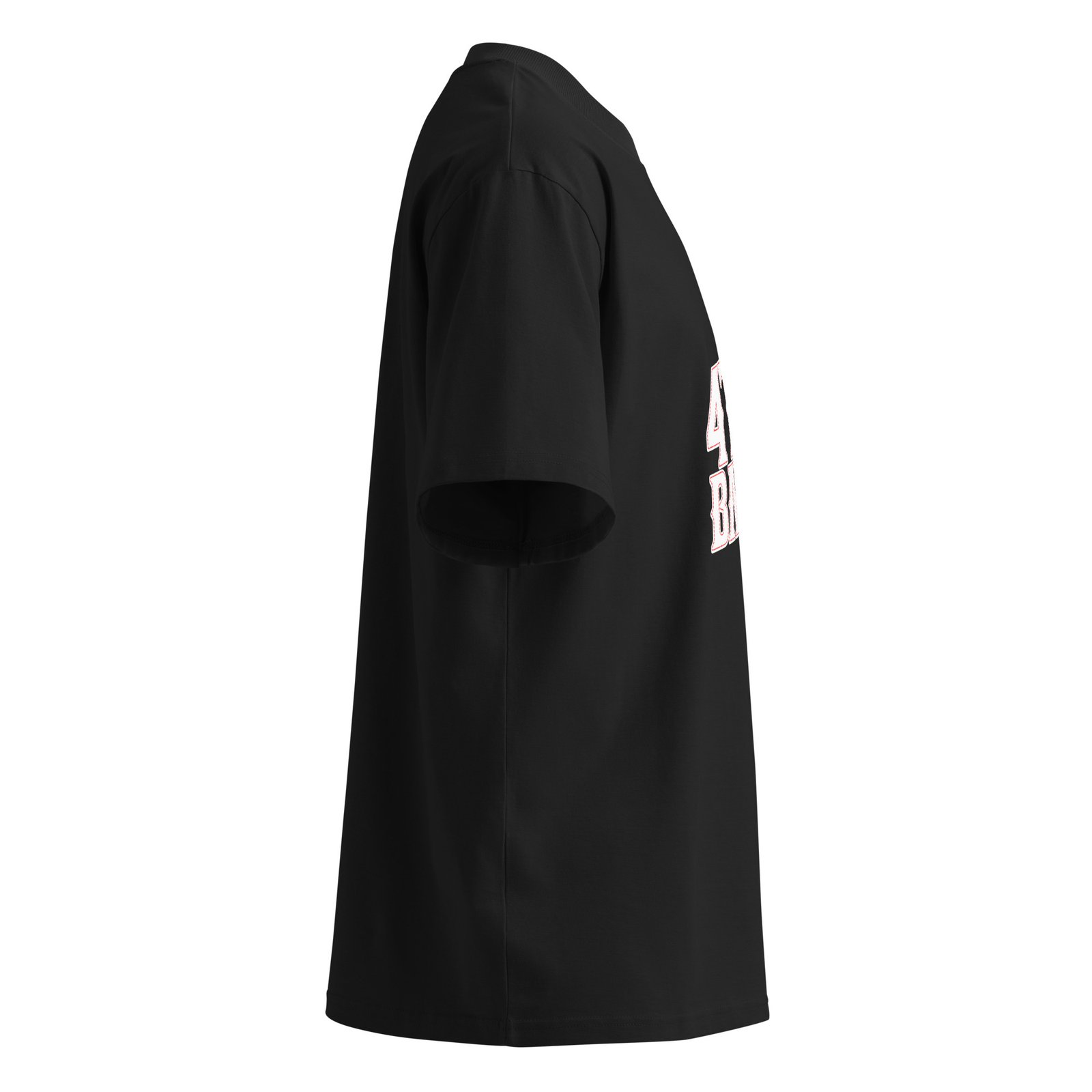 Camiseta oversize orgánica de cuello alto unisex (4TO BATE) - Imagen 4