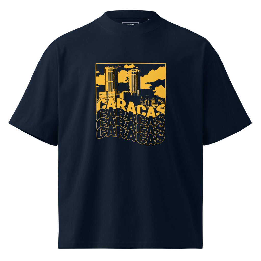 Camiseta oversize orgánica de cuello alto unisex (CARACAS)
