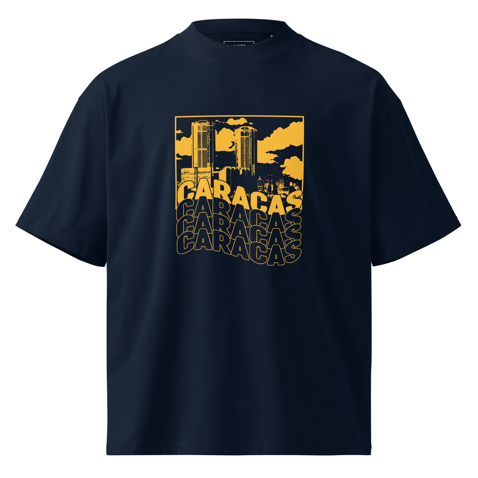 Camiseta oversize orgánica de cuello alto unisex (CARACAS)