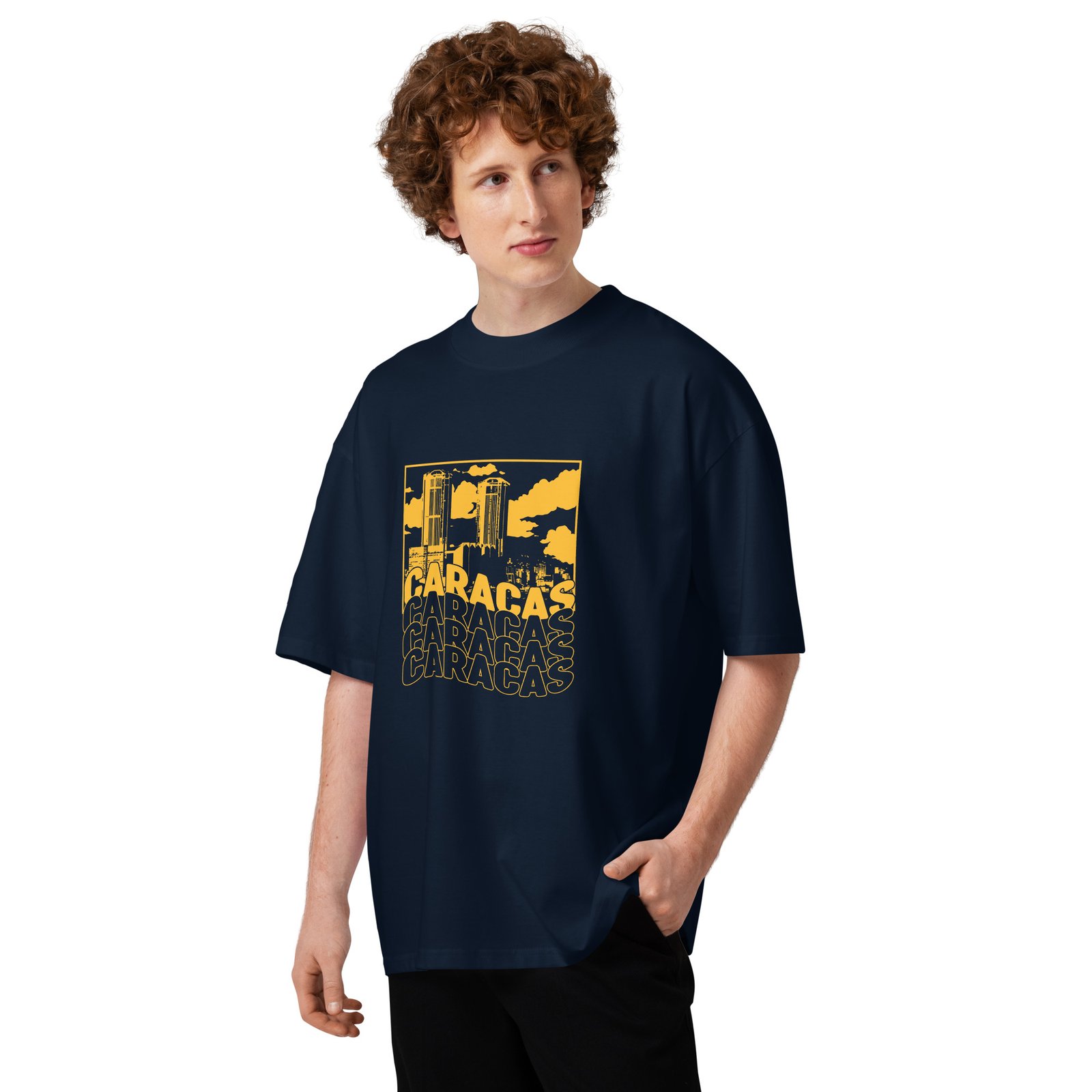 Camiseta oversize orgánica de cuello alto unisex (CARACAS) - Imagen 6