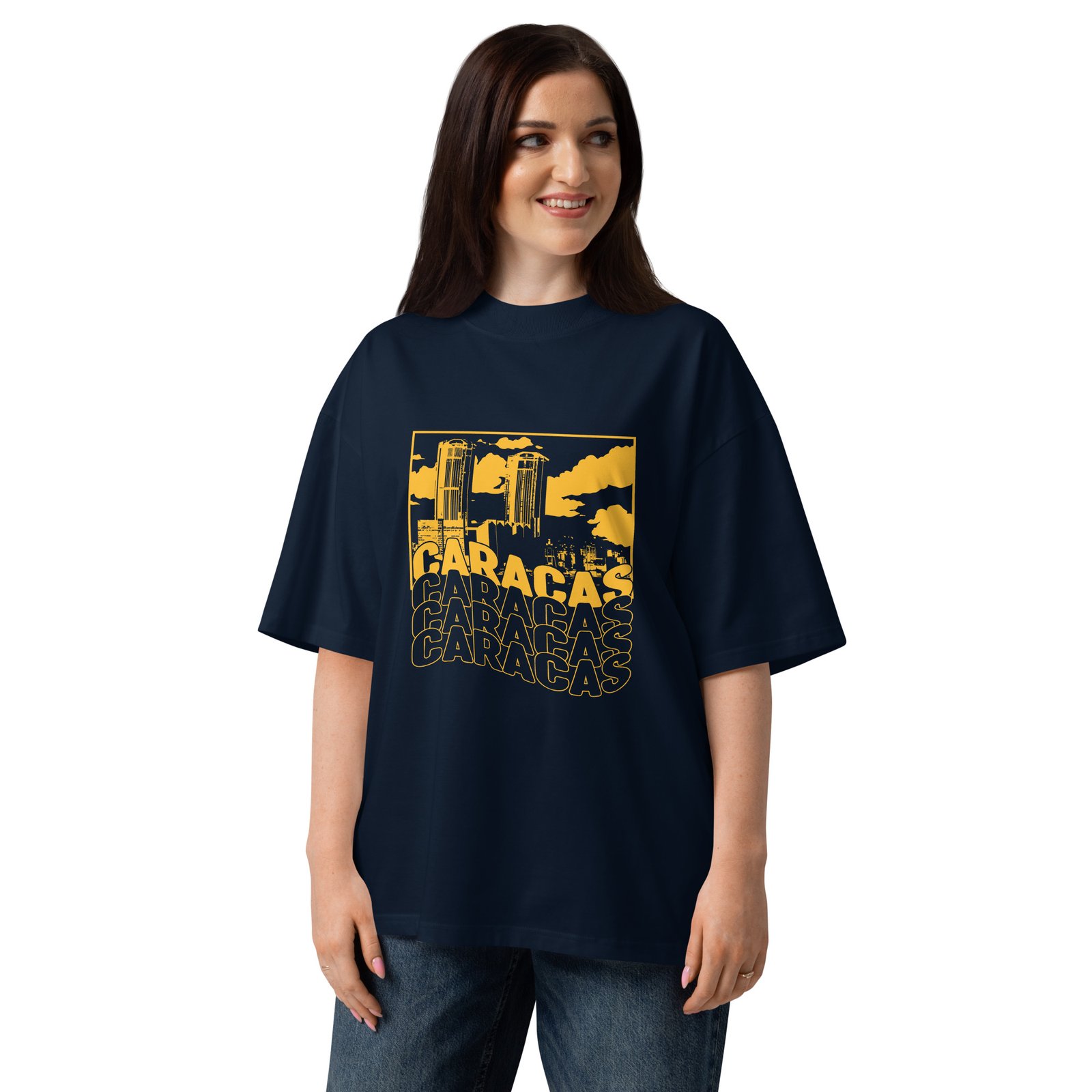 Camiseta oversize orgánica de cuello alto unisex (CARACAS) - Imagen 4