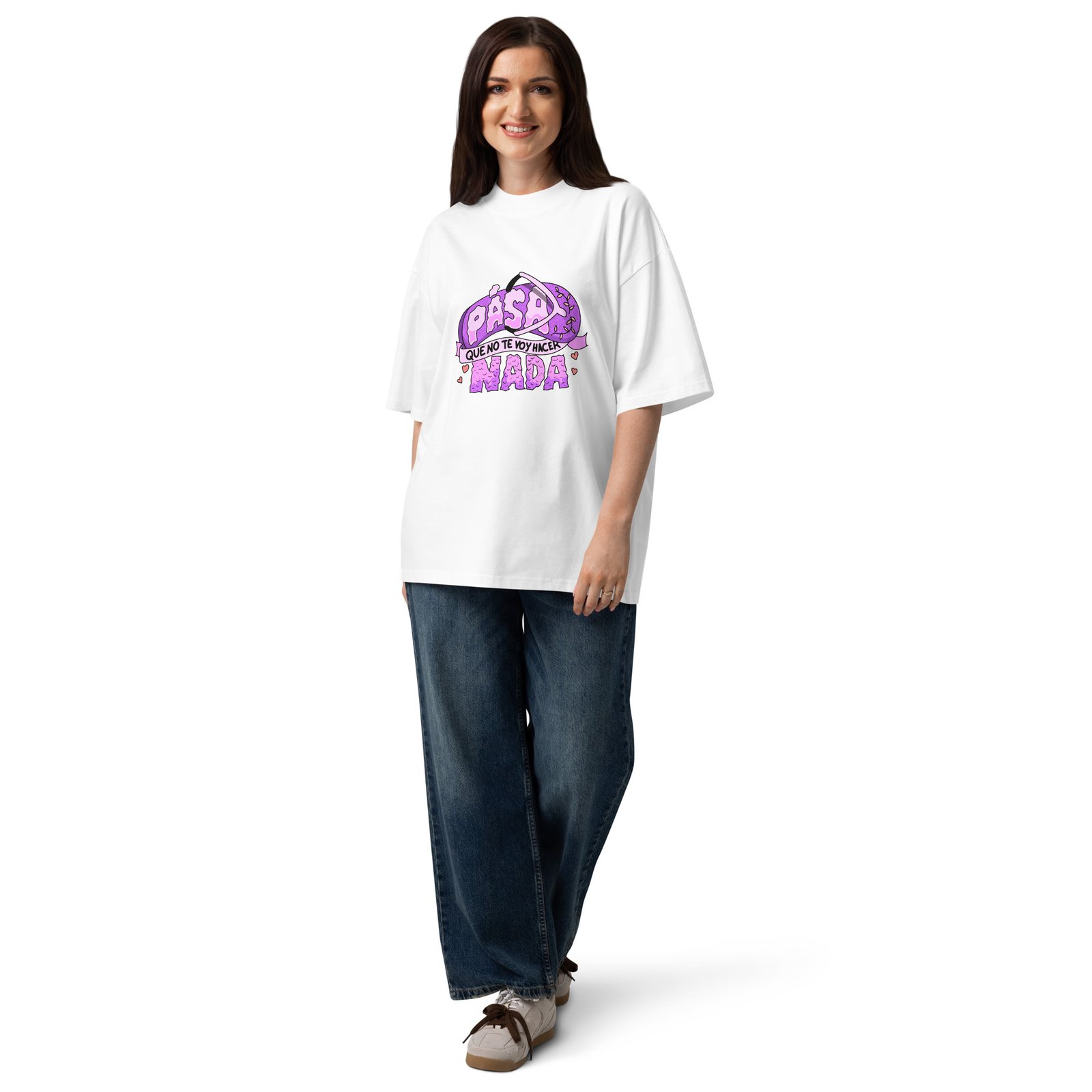 Camiseta oversize orgánica de cuello alto unisex (MADRES) - Imagen 5