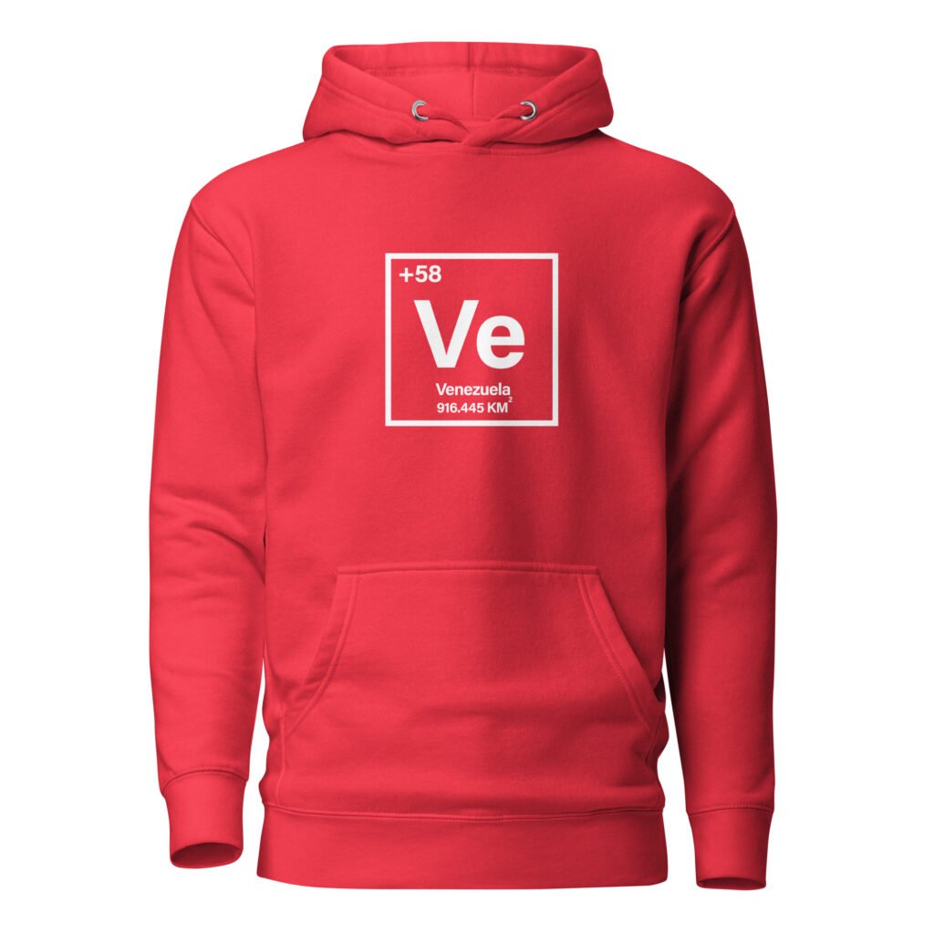 Suéter con capucha unisex (VENEZUELA ELEMENTO QUÍMICO)